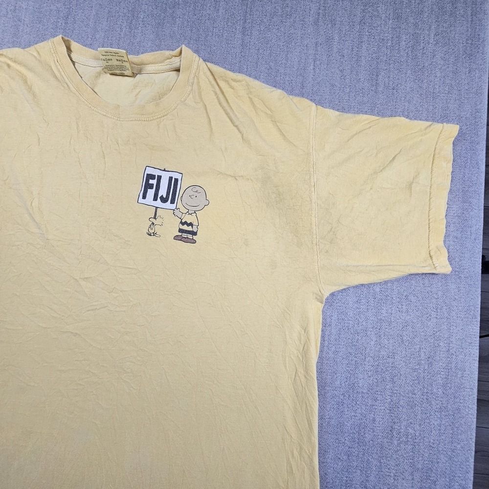 Confort Colors VTG Men's T-Shirt Yellow Snoopy Short Sleeve Sz XL - Picture 3 of 16